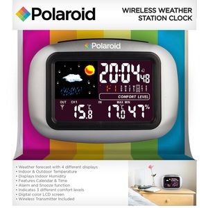 Polaroid wireless weather station clock